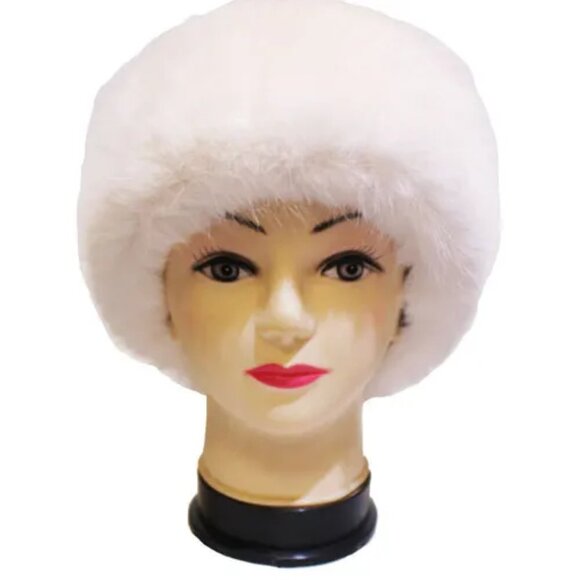 Luxury Faux Fur Winter Headband White Soft Plush Ear Warmer 3 Colors Available - Picture 4 of 6